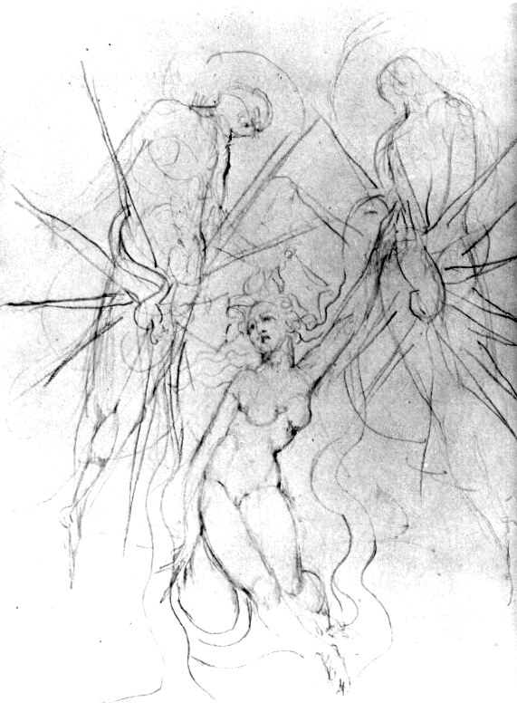 Blake: Two Angels Descending, Vala / The Four Zoas (1822)